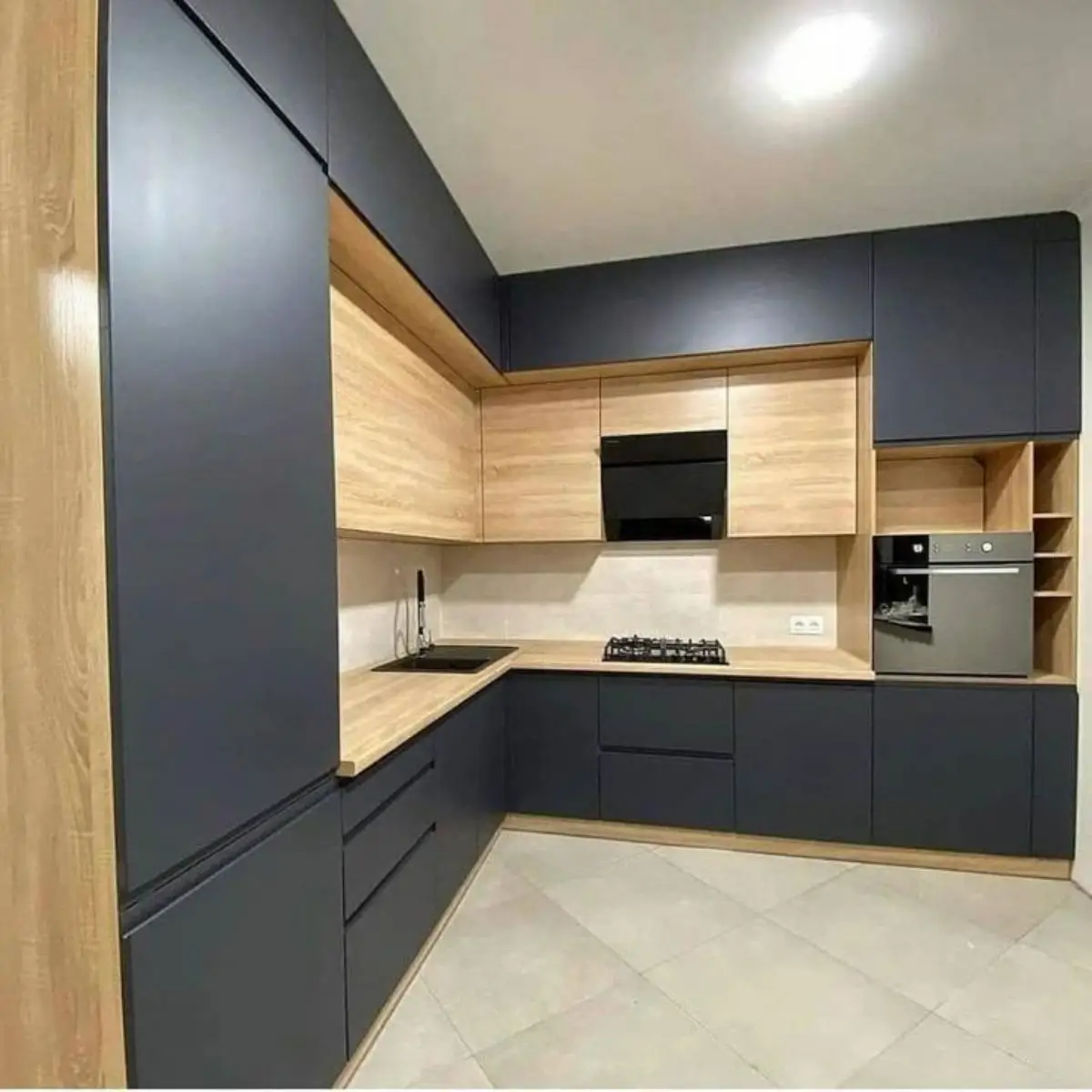 کابینت ام دی اف طوسی و قهوه‌ای مدرن