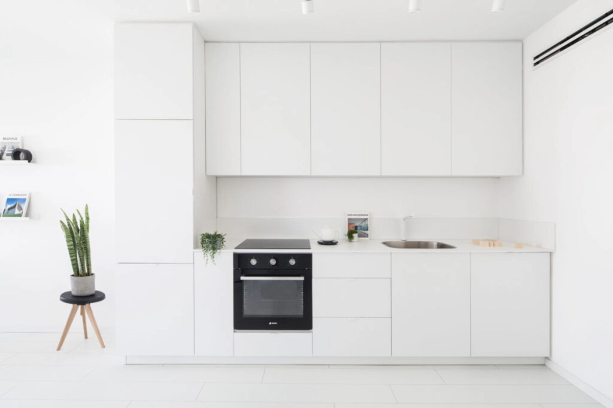 کابینت سبک مینیمال سفید
