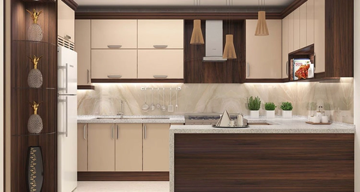 کابینت ام دی اف مدرن کرم قهوه ای دارای اپن