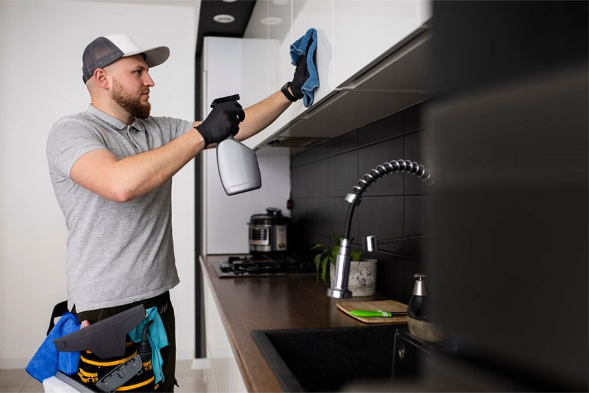 تمیز کردن کابینت هایگلاس سفید مشکی