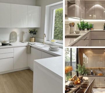 تصویر شاخص 3 نمونه کابینت هایگلاس با رنگ روشن