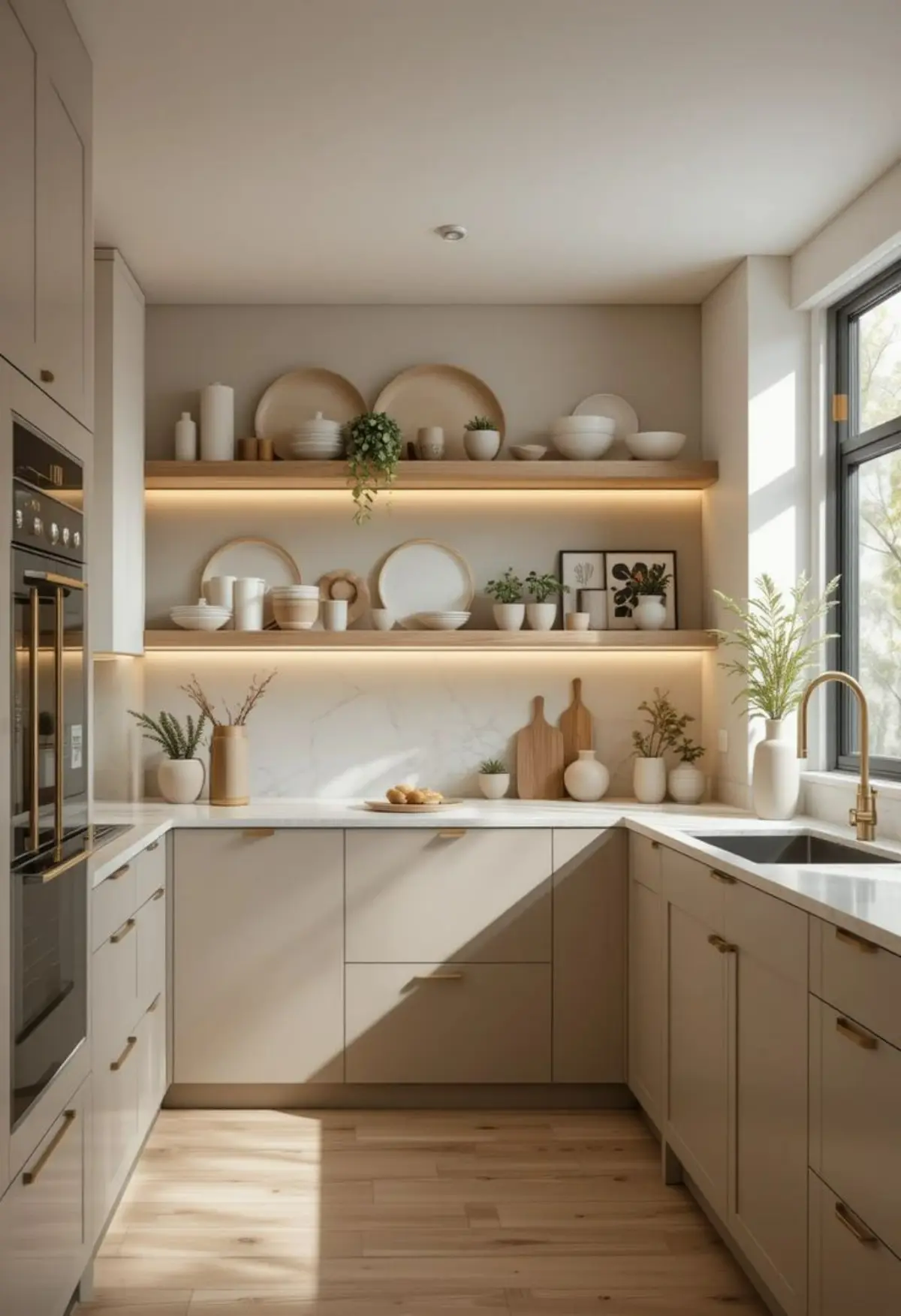 کابینت ام دی اف کرم با شلف