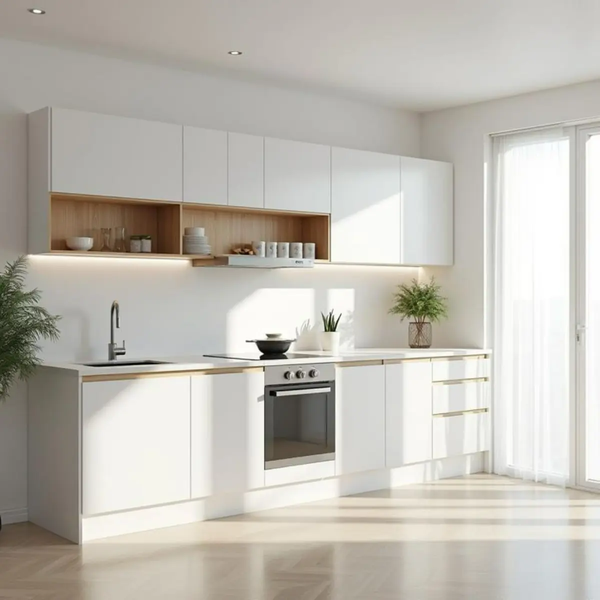 کابینت ام‌دی‌اف به رنگ سفید طلایی