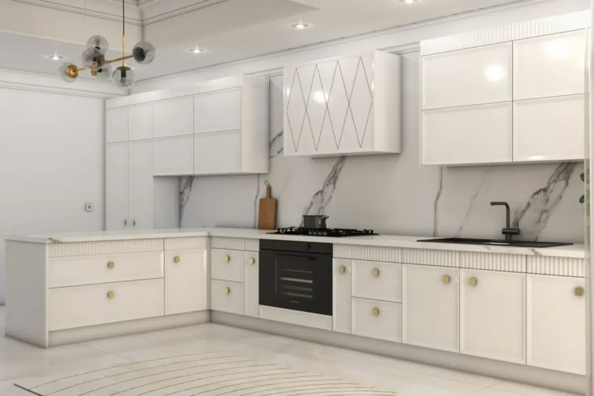 کابینت پولیشی سفید نئوکلاسیک