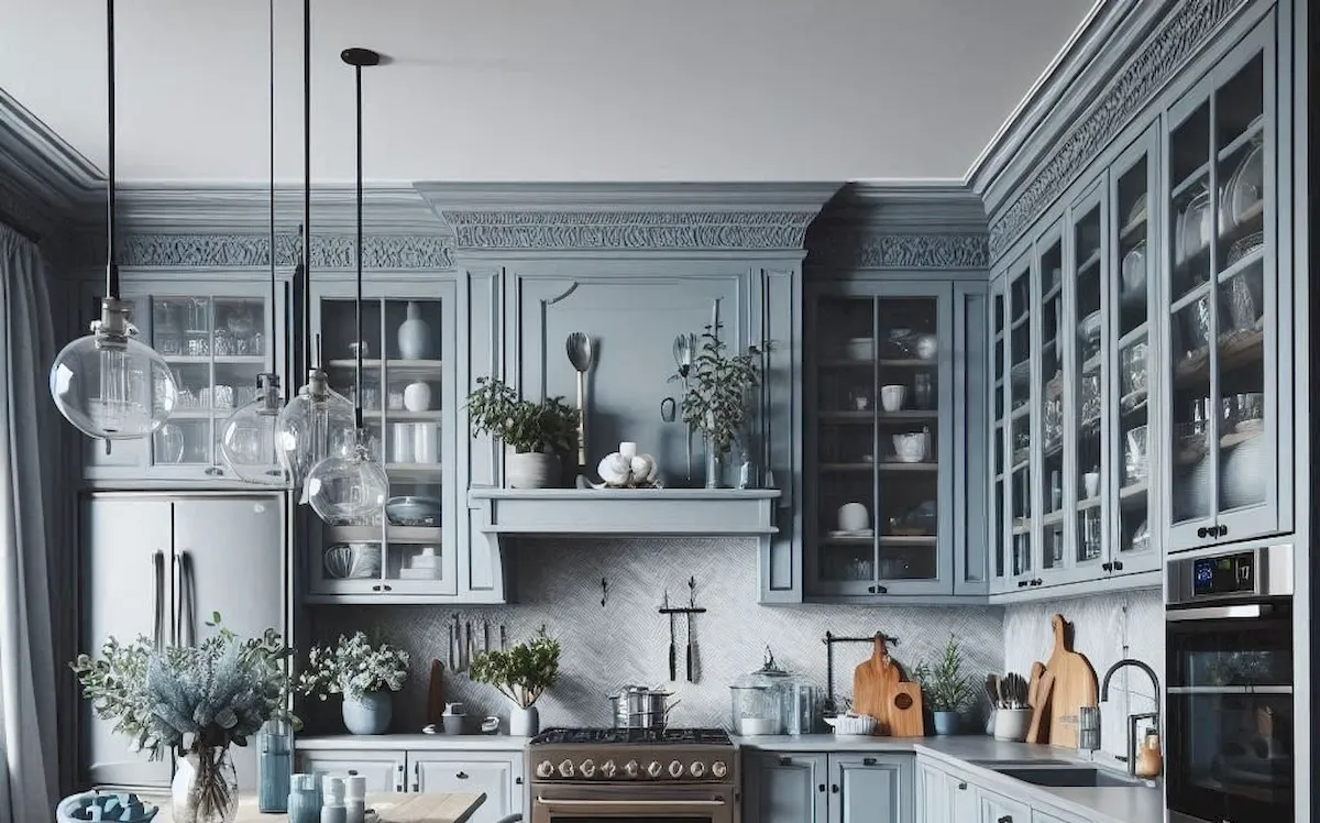 کابینت کلاسیک طوسی روشن