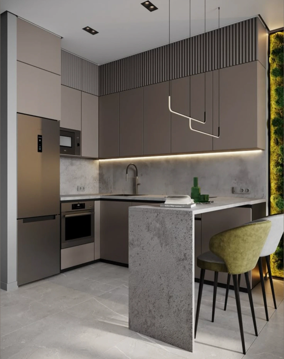 کابینت ام دی اف مدرن با اپن سنگی
