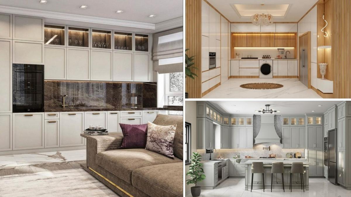 کابینت ام دی اف مدرن سفید چوبی، کابینت نئوکلاسیک سفید و کابینت نئوکلاسیک طوسی