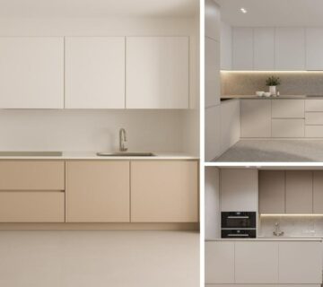 تصویر شاخص چند کابینت ام دی اف سفید کرم در آشپزخانه مدرن