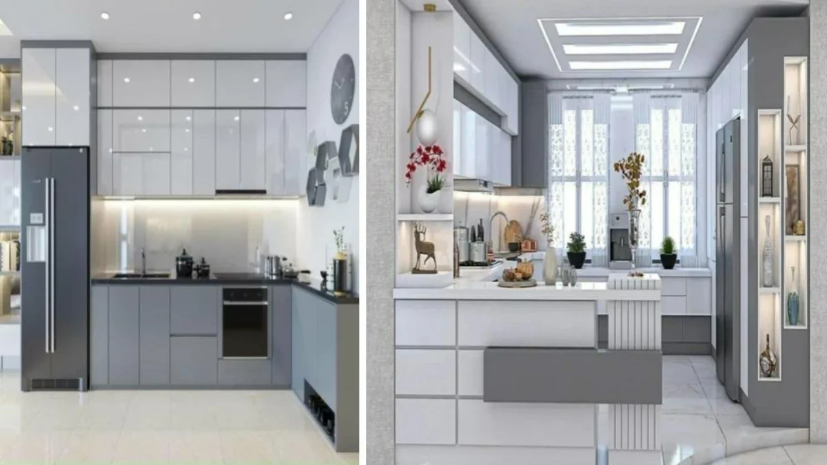 کابینت ام دی اف سفید طوسی روشن
