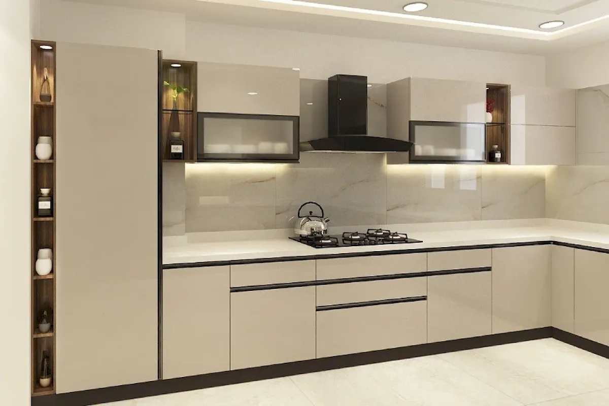 کابینت مدرن کرم مشکی