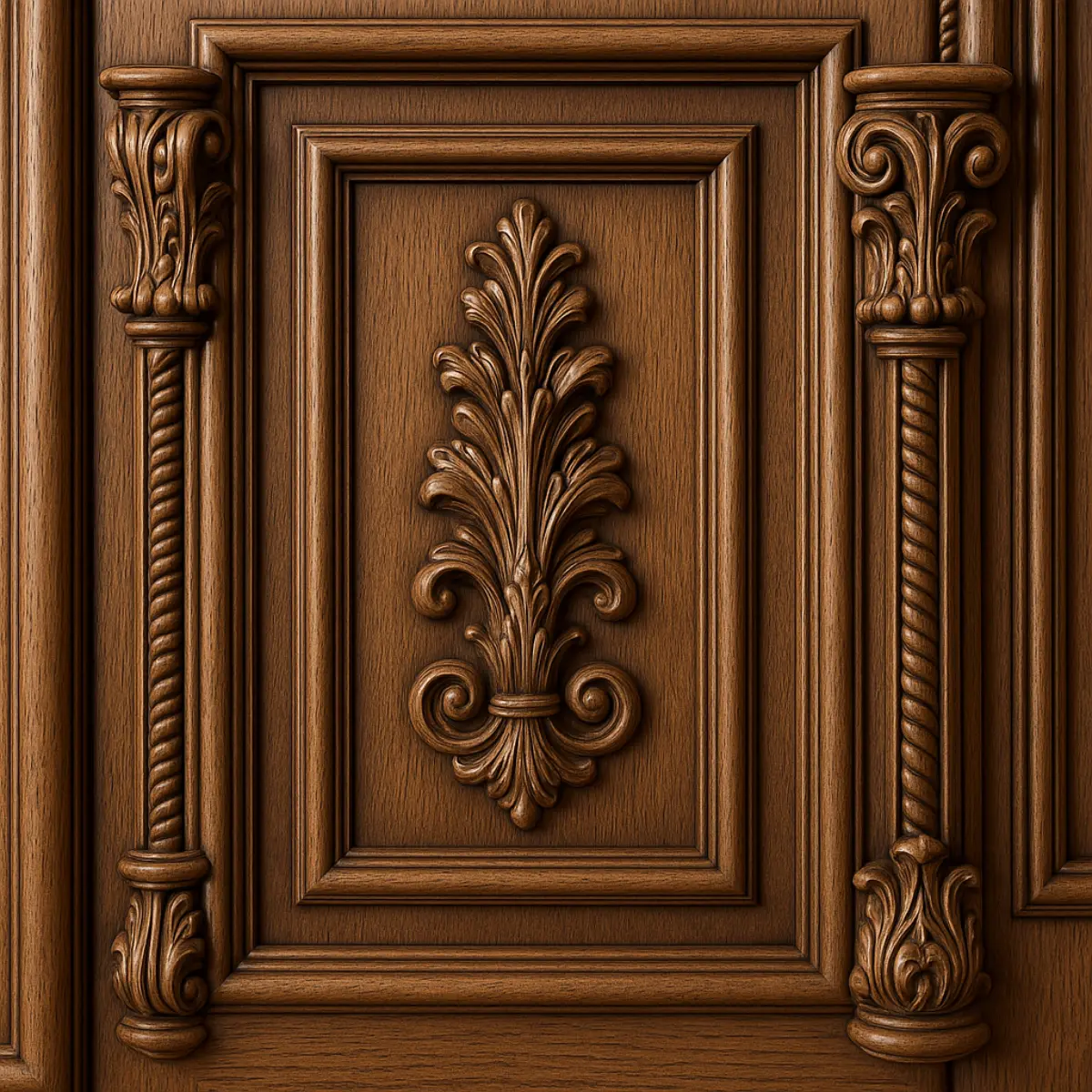 درب کابینت کلاسیک نسکافه‌ای با منبت‌کاری