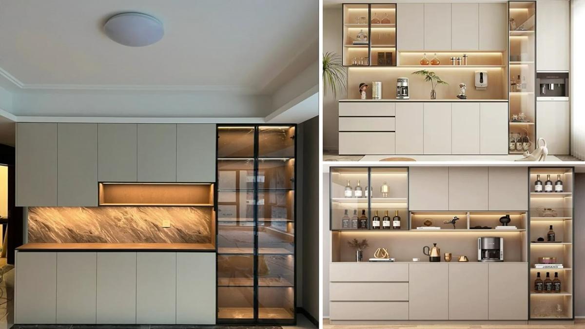 تصویر شاخص سه مدل ویترین کابینت مدرن طوسی و سفید